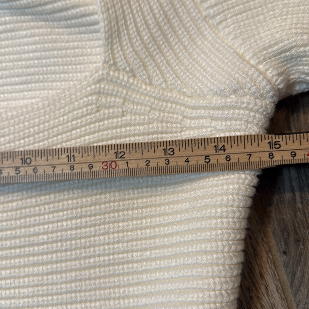 Anthropologie Maeve Square-Neck Wide Sleeve Sweater Ivory Size Small - Picture 7 of 11